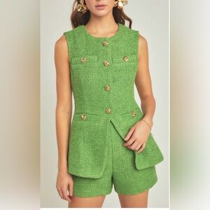 ENDLESS ROSE tweed buttoned set. Size S.